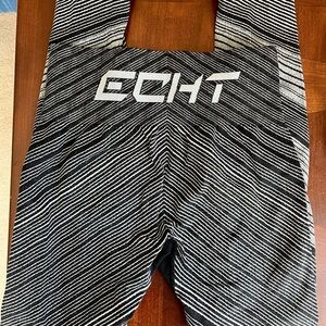 ECHT Black and White Striped Leggings